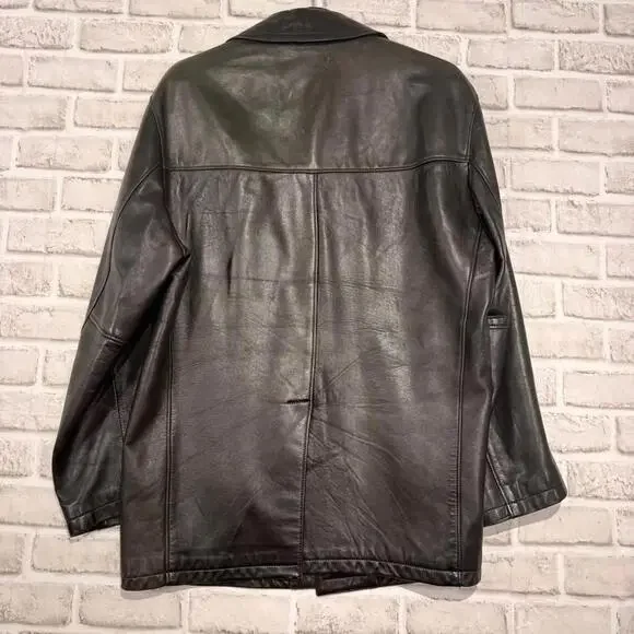 Roots Vintage Genuine Leather Jacket Black Women’s Large 90’s Y2K - Picture 4 of 7